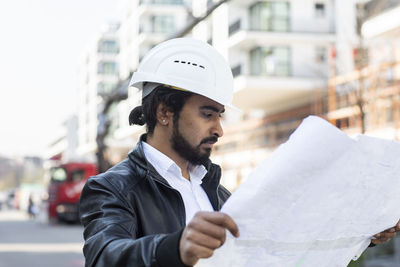 Young man looking away