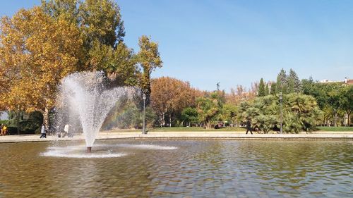 View of fountain in park