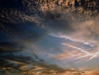 Low angle view of sky at sunset