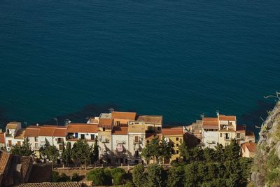 High angle view of town