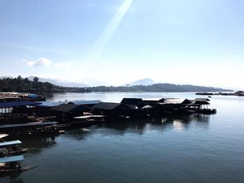 View of boats in marina