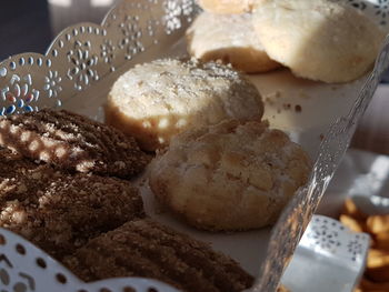 Close-up of bread in plate