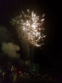 Firework display at night