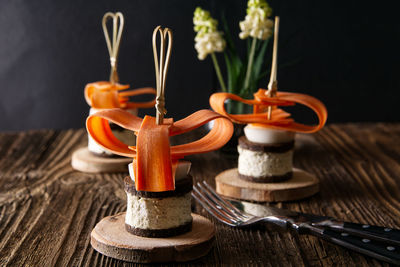 Close-up of food on table