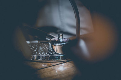 High angle view of coffee on table