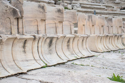 Close-up of old ruins of a building
