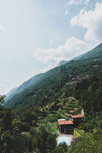 Scenic view of mountains against sky