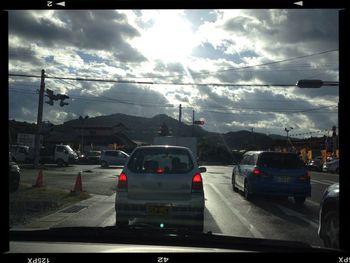 Traffic on road in city