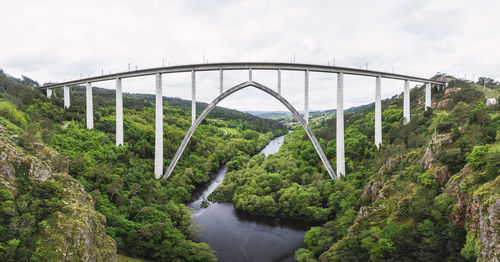 Bridge over river against sky