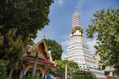 Low angle view of temple against sky