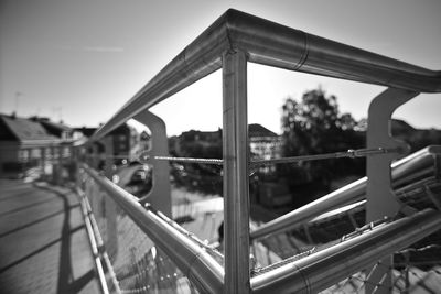 Close-up of bridge against sky