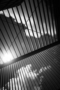 Low angle view of window against sky