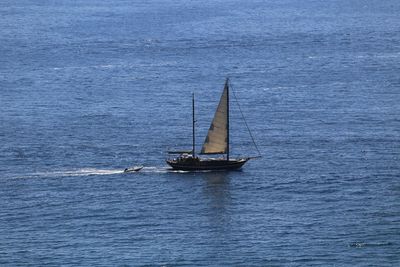 Boats sailing in sea