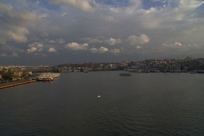 Aerial view of city at waterfront