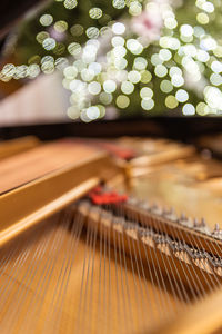 Close-up of illuminated christmas lights