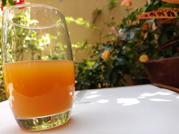 Close-up of drink on table