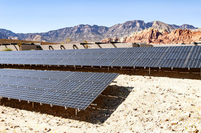 Low angle view of solar panels