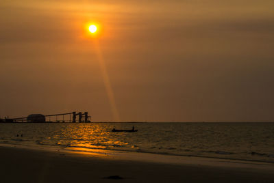 Scenic view of sea against sky at sunset