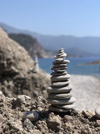 Stack of stones on beach