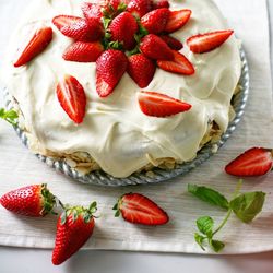 Close-up of strawberries in plate