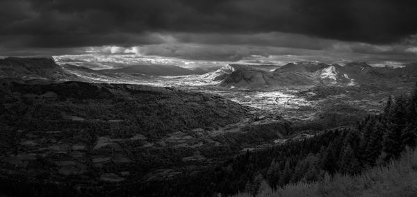 Scenic view of mountains against sky