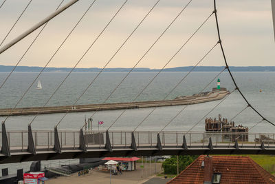 High angle view of beach against sky