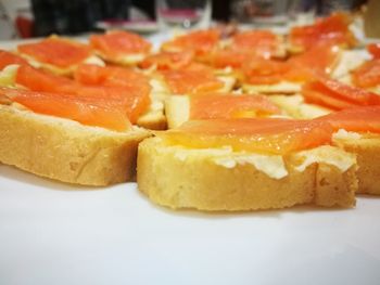 Close-up of served food in plate