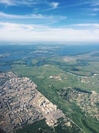 Aerial view of landscape against sky