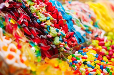 Full frame shot of multi colored candies for sale