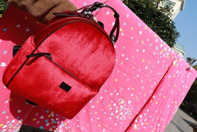 Close-up of pink umbrella