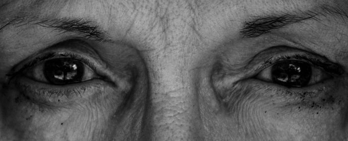 Close-up portrait of man eye