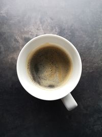 High angle view of coffee on table