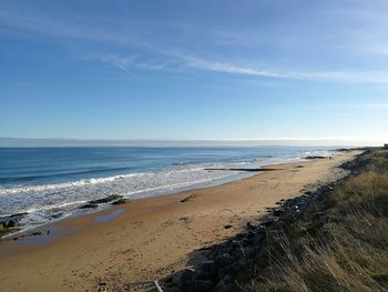 Scenic view of beach against sky