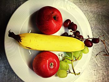 High angle view of fruits in bowl