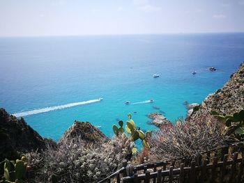 High angle view of sea against sky