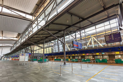 Interior of railroad station platform