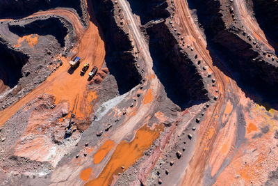 High angle view of rock formations