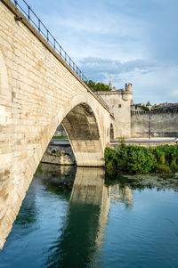 Arch bridge over river