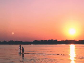 Scenic view of sunset over sea