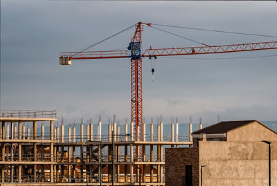 Cranes at construction site