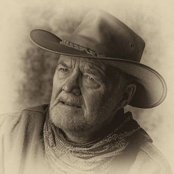 Portrait of man wearing hat