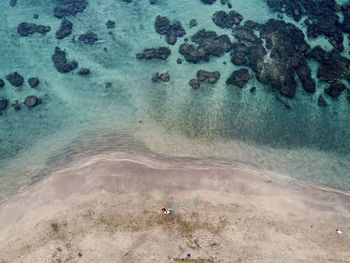 High angle view of beach
