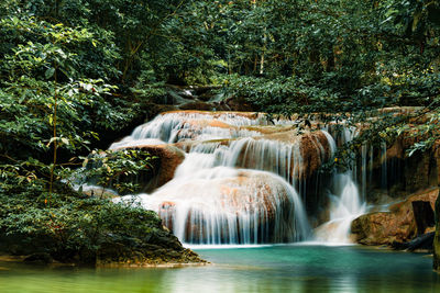 Erawan waterfall at national park, thailand.