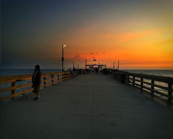 Scenic view of sea at sunset