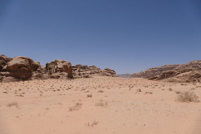 Valley in wadi rum scenic view 