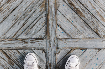 High angle view of shoes on table