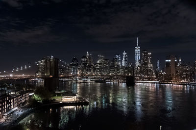 Illuminated city at night