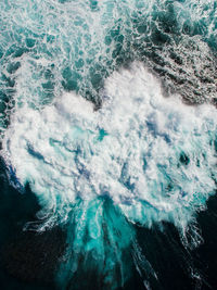 High angle view of waves in sea