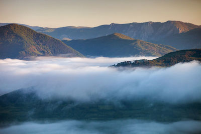 Scenic view of mountains against sky