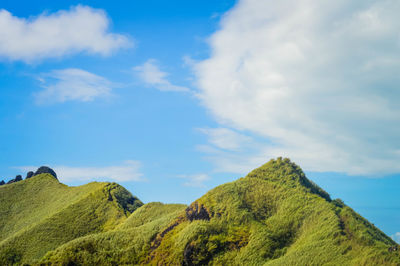 Low angle view of mountain against sky